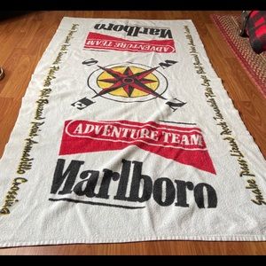 Vintage Marlboro Cigarette Terry Cloth Beach Towel